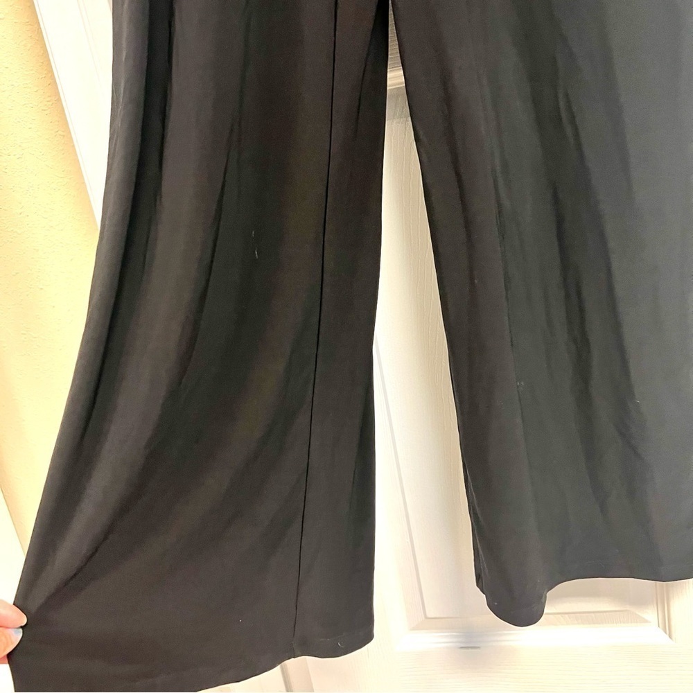 Adrianna Papell Women Black Sequined Jewel Neck Evening Straight leg Jumpsuit 10 - Picture 6 of 11